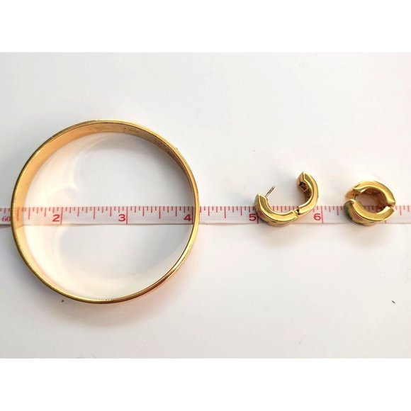 Gold Monet Sunflower Bangle Bracelet and Post Earrings Set by The Met Dh807 - Picture 12 of 14